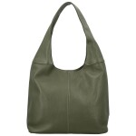 Stylová dámská kožená kabelka na rameno Hayley, tmavě zelená