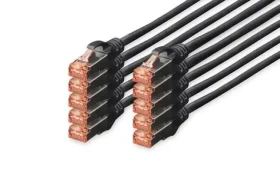 Digitus DK-1644-010-BL-10 síťový kabel Cat6 S/FTP 1 m černá 10 ks (DK-1644-010-BL-10)