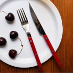 SABRE PARIS 4-dílná sada příborů Bistrot Brillant – Burgundy, červená barva, kov, plast