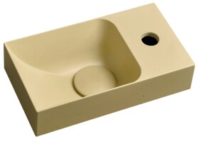 SAPHO - PICCOLINO betonové umývátko 30,8x17cm, baterie vpravo, žlutá mat PK30522