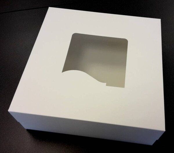 Dortisimo Dortová krabice bílá čtvercová s okénkem (32 x 32 x 12 cm)