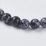 Přírodní vločkový obsidián - ∅ 6 mm - 1 ks