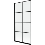 MEXEN - MIST vanová zástěna 90x150 cm 6mm 1-s, černá, dekor, levá 8A9-090-001-70-77-L