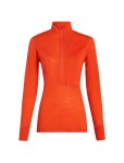Dámská merino mikina ICEBREAKER Wmns 200 Realfleece Descender LS Half Zip, Fervid velikost: XS