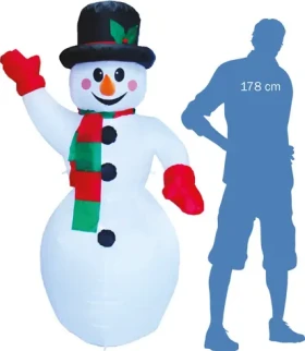 Sparkys Nafukovací svítící sněhulák 187 cm / Vánoční dekorace / LED osvětlení / s kompresorem (8592525914013)
