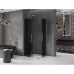 MEXEN/S - Velar L Duo sprchový kout, posuvné dveře 90 x 80, grafit, zlato 871-090-080-02-43-50