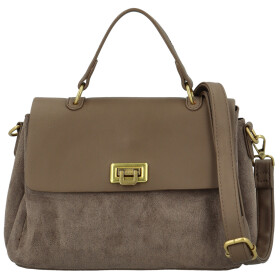 Módní dámská koženková kabelka do ruky Gabris, tmavě béžová