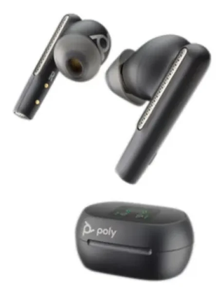 Poly Voyager Free 60+ UC Teams černá / bezdrátová sluchátka do uší / mikrofon / BT 5.3 / USB-C / IP54 / ANC (216066-02)