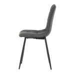 Židle jídelní, šedá látka, černé kovové nohy