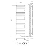 CERANO - Koupelnový elektrický radiátorový set Claude - WIFI - 600W - černá matná - 1600x500 mm CER-680555