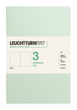 Zápisník Jottbook pur A5, 80l, čistý, Mint Green, 3ks