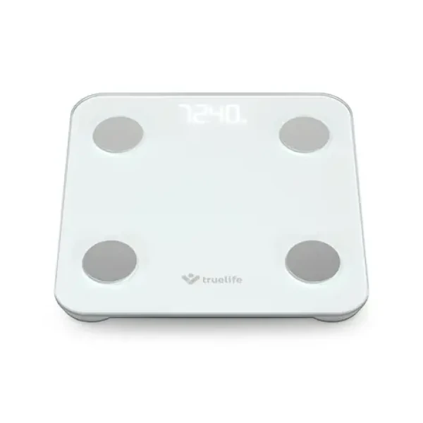 TrueLife FitScale W1 bílá / osoní bluetooth váha / nosnost 180 kg / 2× baterie AAA (TLCSMFSW1NNWA)