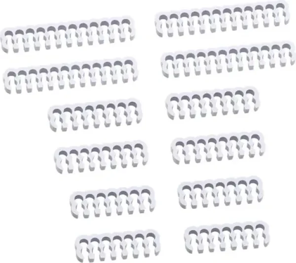 CableMod PRO Bridged sada sponek na kabely bílá / 12 sponek / 4x24pin / 4x16pin / 4x14pin (CM-COM-BKIT-PBPW-R)