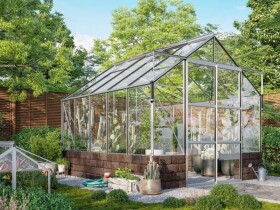 Skleník ze skla Vitavia Cassandra 8300, tl. skla 3 mm (stříbrný)