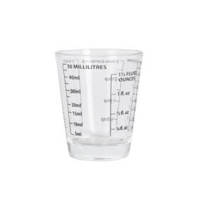 Kitchen Craft Skleněná odměrka 50 ml, černá barva, čirá barva, sklo