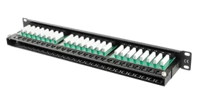 Lanberg černý / Patch panel / 48 portů / Cat6 / UTP / 1U / 19" (PPU6-1048-B)