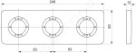 IDEAL STANDARD - Archimodule Krycí 3-otvorová rozeta SOFT 83 x 249 mm, chrom A1542AA