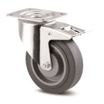 Feba Neznačkující kolo 100 mm,otočné s brzdou,šedá supratech 2075