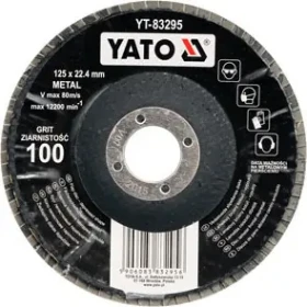 YATO Korundový lamelový kotouč vypouklý / Brusný kotouč / P100 / 125 x 22,2 mm