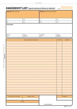 Zakázkový list A4