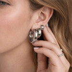 Kruhové náušnice Estefani - 19 mm, chirurgická ocel, Stříbrná