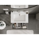 MEXEN/S - Orio koupelnová skříňka 70 cm s umyvadlem Otis, 1 šuplík, šedá mat/bílá mat 91A10-07023-1-BF62-W18M01