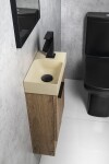 SAPHO - PICCOLINO betonové umývátko 30,8x17cm, baterie vpravo, žlutá mat PK30522