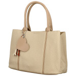 Módní dámská koženková kabelka do ruky Beatis, béžová