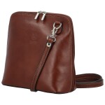 Luxusní dámská kožená crossbody kabelka Miara, hnědá