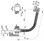 RAVAK - Odtokové systémy Vanový odtokový komplet 800 s napouštěním přepadem II, chrom X01504