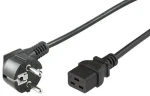 MicroConnect Síťový napájecí kabel Schuko 90° úhel - C19 0.5m černá (PE07719005)