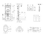 GEBERIT - Duofix Set předstěnové instalace, klozetu Oudee a sedátka softclose, tlačítko Delta20, alpská bílá SANI11CA3131B