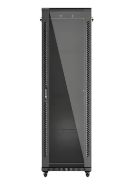 Lanberg černá / Stojanový rozvaděč / 19" / 42U / 600x800 mm / prosklené dveře (FF01-6842-12B)
