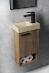 SAPHO - PICCOLINO betonové umývátko 30,8x17cm, baterie vpravo, žlutá mat PK30522