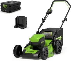 Greenworks GD60LM46HPK4 / Aku sekačka na trávu / 60V / Šířka záběru 46 cm / 1x Aku 4 Ah + nabíječka (GR2502807UB)