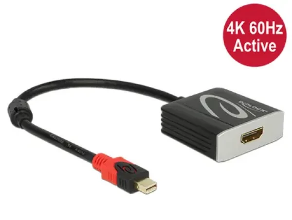 DeLock mini Displayport 1.2 samec HDMI samice 4K 60 Hz aktivní (62735)