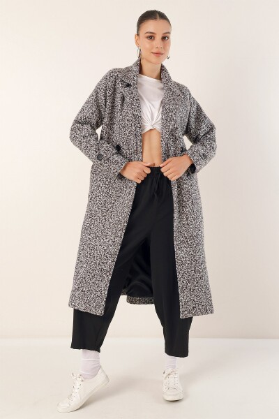 Bigdart 9120 Dvouřadý límec Boucle Coat - Černá