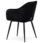 Jídelní židle, potah černá matná sametová látka, kovové nohy, černý matný lak