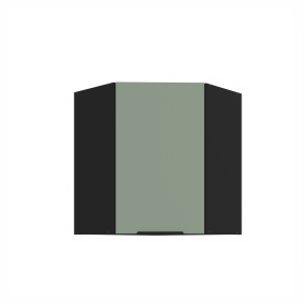 Horní rohová skříňka Aria 60x60 GN-72 1F (45°) Barva korpusu: Černá, Barva dvířek: SA - Aquamarine AFM