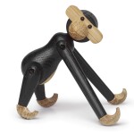 Kay Bojesen Denmark Dřevěná opička Monkey Mini Dark Oak 9,5 cm, černá barva, přírodní barva, dřevo