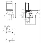 IDEAL STANDARD - Tesi WC kombi se sedátkem SoftClose, vario odpad, spodní napouštění, AquaBlade, bílá T371701