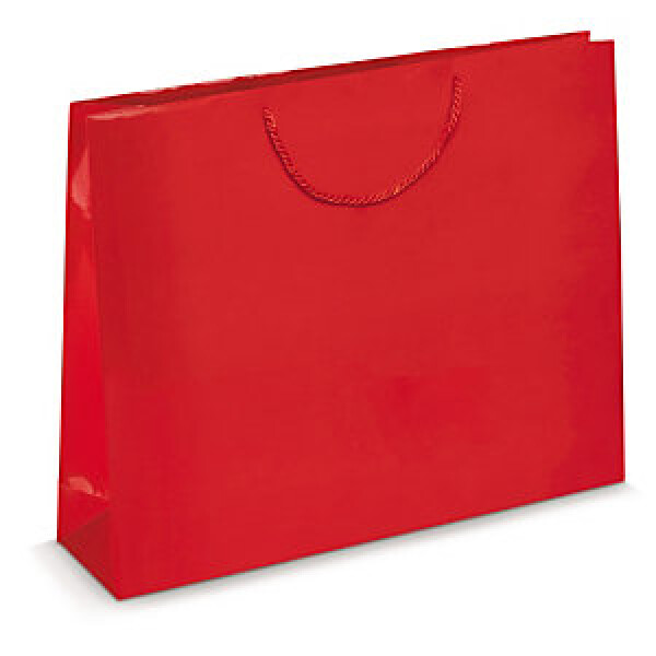 25 x Dárkové tašky z lesklého papíru červená 550x450x150 mm