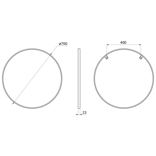 SAPHO - NOTION SLIM kulaté zrcadlo v rámu ø 70cm, bílá mat NT700W