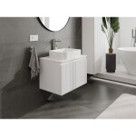 MEXEN/S - Rivel koupelnová skříňka pod umyvadlo 70 cm s deskou, 1 šuplík, reliéf , bílá mat 91A20-07047-1-BFC01