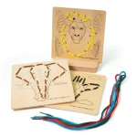 Bigjigs Toys Provlékání podle čísel - Divoká zvířata