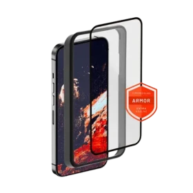 FIXED Armor Prémiové ochranné tvrzené sklo s aplikátorem pro iPhone 15 Plus černá (FIXGA-1201-BK)