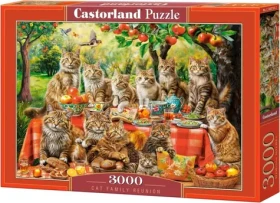 Castorland 300730-2 Puzzle Setkání kočičí rodiny