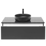Koupelnová skříňka s žulovou krycí deskou a umyvadlem SAT Feel 100x30x46 cm antracit SATFEEL100ANTZB SATFEEL100ANTZB
