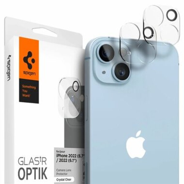 Spigen Glass Optik ochranné sklo na fotoaparát pro Apple iPhone 14/iPhone 14 Plus 2ks čirá (AGL05229)