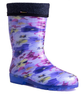 Demar Dámské zateplené holinky RAINNY LUX PRINT 0546 D fialka 39-40